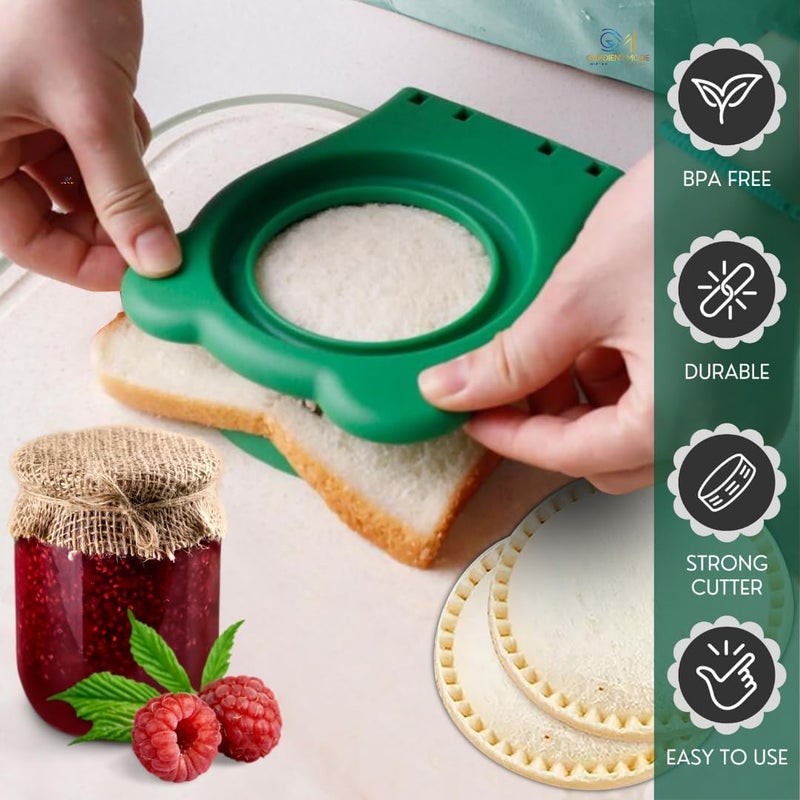 Gradient Mode Sandwich Cutter and Sealer, Kids Bread Decruster, DIY Cookie Cutter, Great for Lunchbox and Bento Box - Green - Image 2