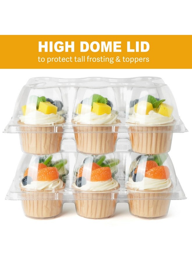 LotFancy Cupcake Containers 6 Count, 40 Sets, Half Dozen Clear Cupcake Boxes, Plastic Muffin Holders with Detachable Tall Dome Lid, Disposable Cupcake Carriers, BPA Free, Standard Size - Image 5
