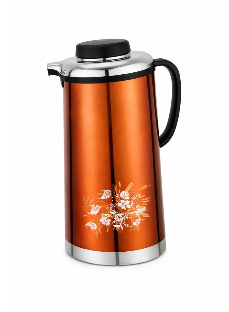 CYBER Vacuum Flask CYVF-5120  2.0L Stainless Steel  Hot & Cold Retention for Hours  Durable & Easy to Use  Floral Design  Portable Beverage Container  Enjoy the Freshness Everyday - Image 3