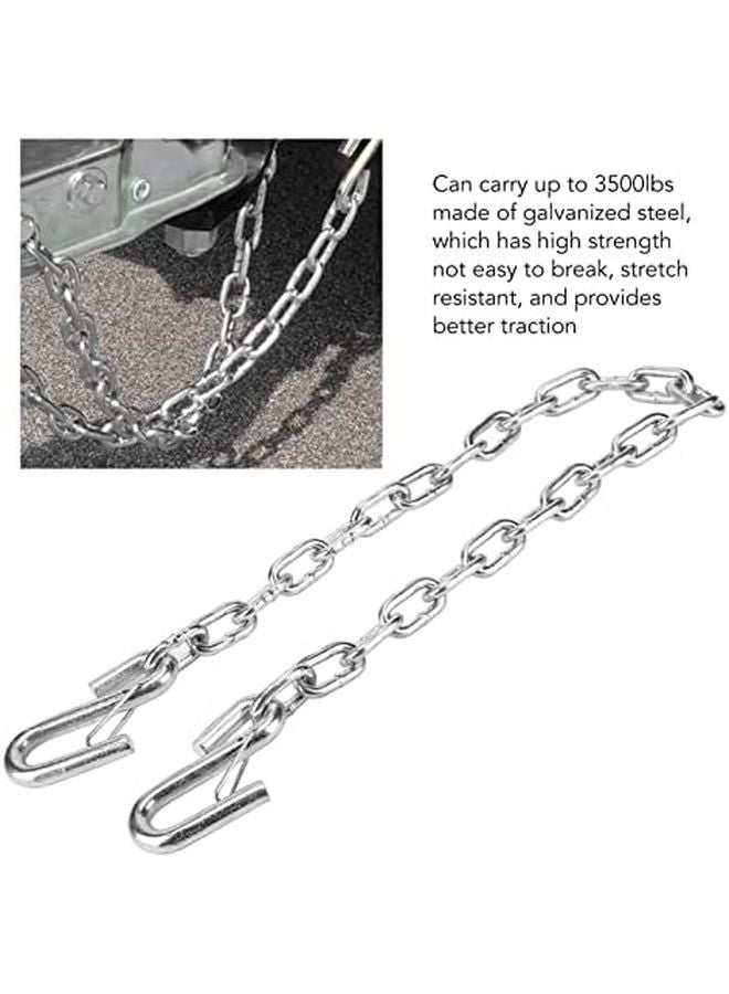 AMAKO Trailer Safety Chains Heavy Duty 3500Lbs Galvanized Steel Double Spring Clip Hooks 1M Length - Image 4