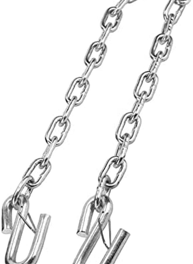 AMAKO Trailer Safety Chains Heavy Duty 3500Lbs Galvanized Steel Double Spring Clip Hooks 1M Length - Image 2
