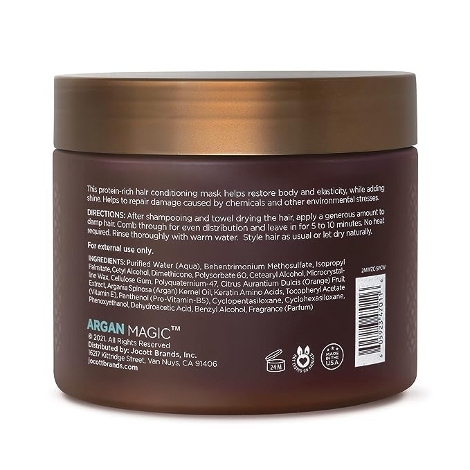 Argan Magic Restorative Hair Mask - Protein Rich Conditioning Hair Mask that Hydrates, Restores And Repairs Damaged Hair | Made in USA, Paraben Free, Cruelty Free (12 oz) - Image 2