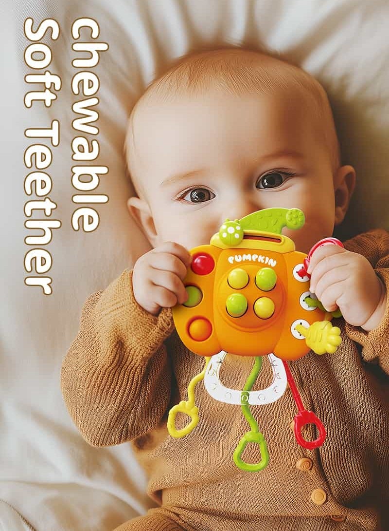 بامكين ألعاب مونتيسوري حسية للأطفال، مستلزمات السفر بالطائرة للرضع، لعبة عض على شكل خيط سيليكون، ألعاب ترفيهية للأطفال أثناء السفر، هدية المولود الأولى، للأعمار 18+ - Image 5