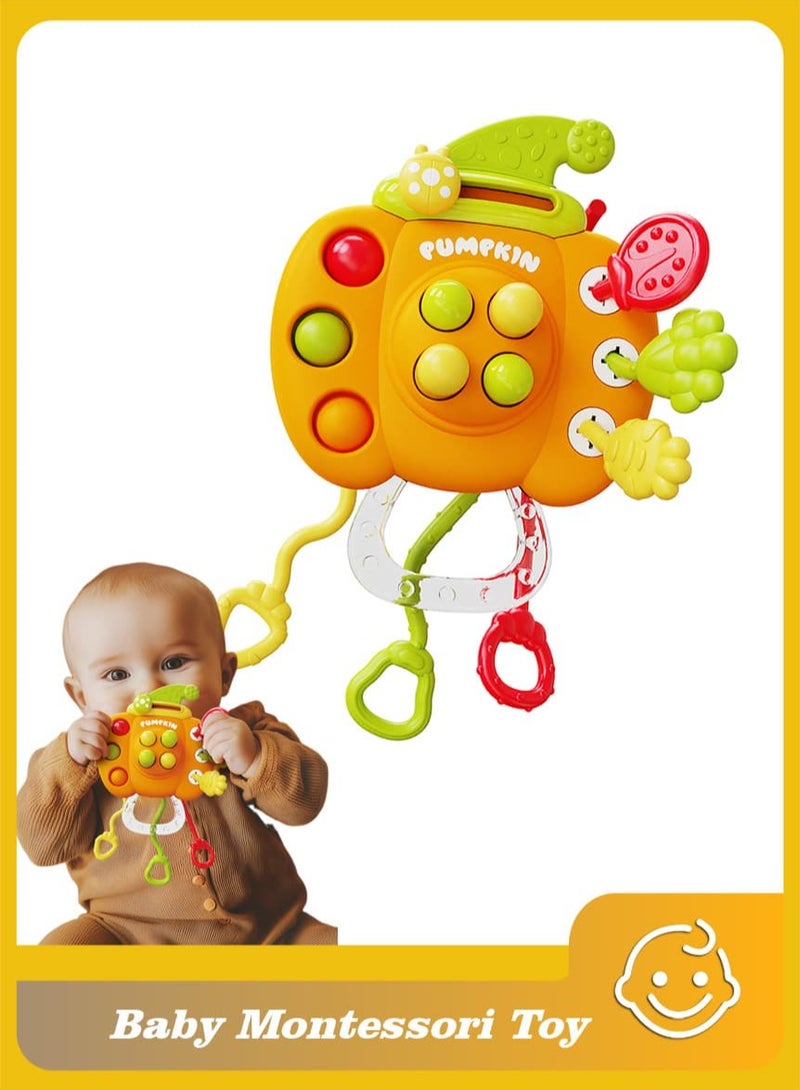 بامكين ألعاب مونتيسوري حسية للأطفال، مستلزمات السفر بالطائرة للرضع، لعبة عض على شكل خيط سيليكون، ألعاب ترفيهية للأطفال أثناء السفر، هدية المولود الأولى، للأعمار 18+ - Image 1