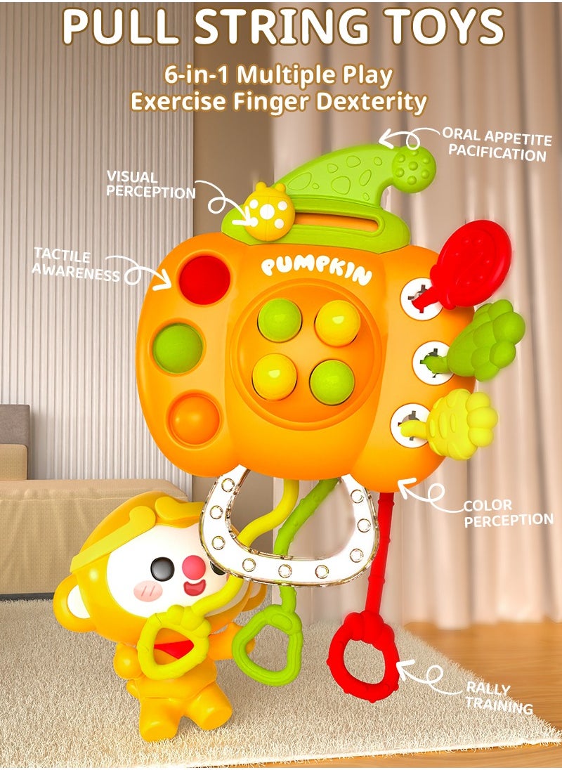 Aideli - Baby Montessori Sensory Toys for 6-12 Months, Baby Airplane Travel Essentials, Silicone Pull String Teething Toy, Baby Infant Fidget Travel Toys, First Newborn Birthday Gift for Babies - Image 1