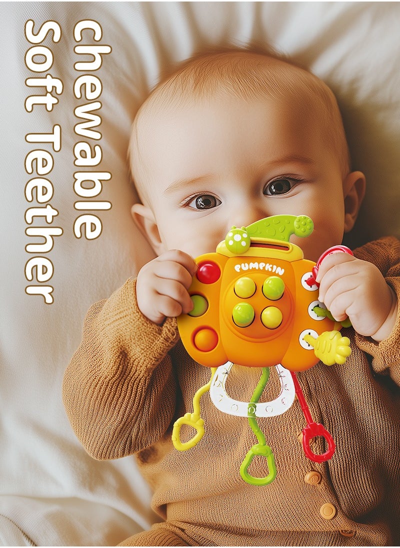 Aideli - Baby Montessori Sensory Toys for 6-12 Months, Baby Airplane Travel Essentials, Silicone Pull String Teething Toy, Baby Infant Fidget Travel Toys, First Newborn Birthday Gift for Babies - Image 1