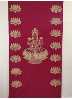 ZESTENTER ZestEnter Golden Print Laxmi Traditional Backdrop Cloth for Varalakshmi Vratham Pooja Decorations House Warming Functions  - Image 3
