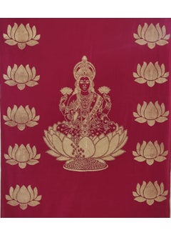 ZESTENTER ZestEnter Golden Print Laxmi Traditional Backdrop Cloth for Varalakshmi Vratham Pooja Decorations House Warming Functions  - Image 1