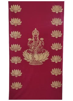 ZESTENTER ZestEnter Golden Print Laxmi Traditional Backdrop Cloth for Varalakshmi Vratham Pooja Decorations House Warming Functions  - Image 2