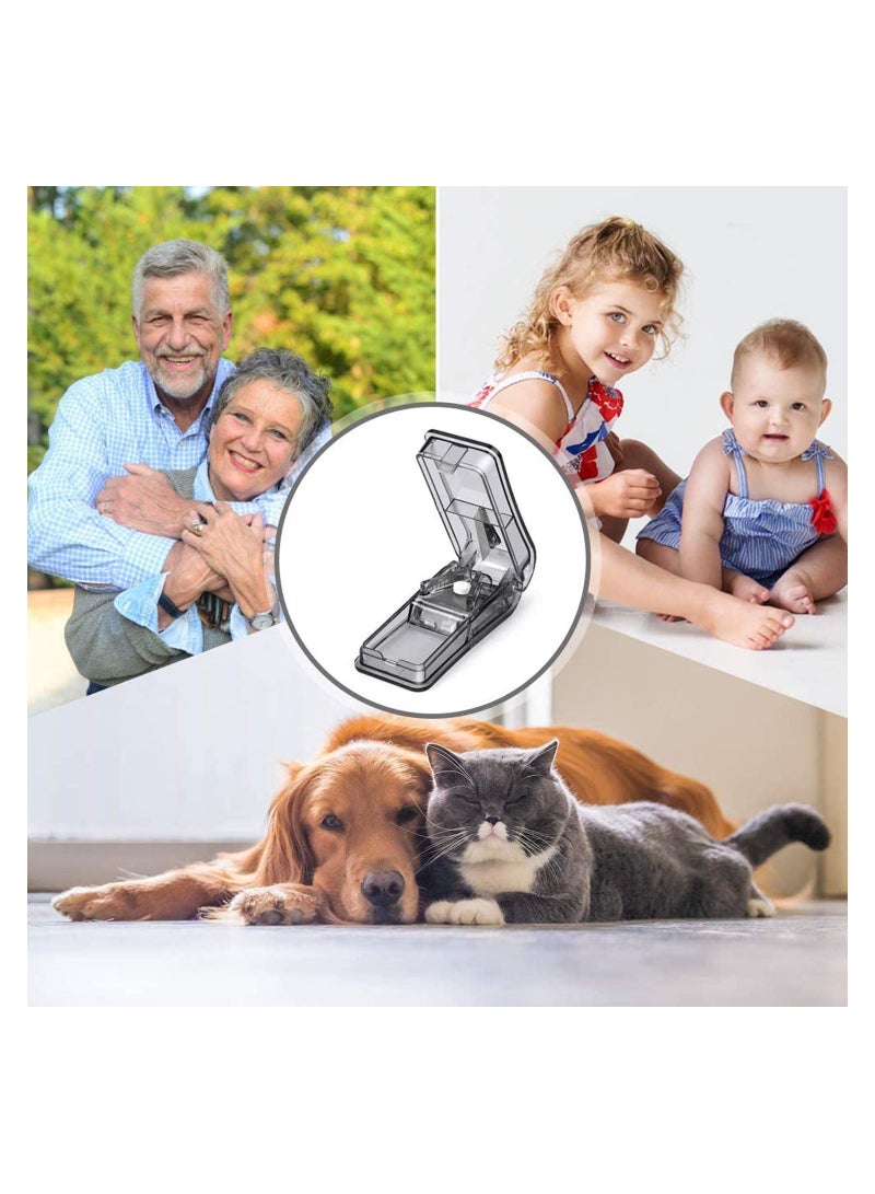 SOLARAE Pill Splitter with Blade and Storage Compartment (Black) - Image 3