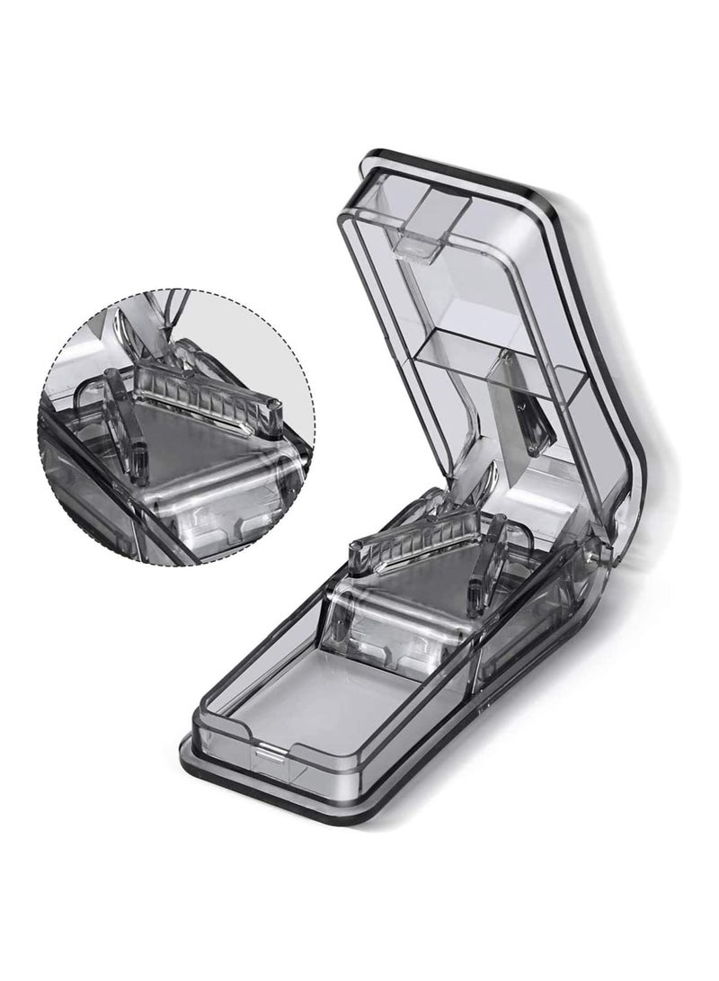 SOLARAE Pill Splitter with Blade and Storage Compartment (Black) - Image 2