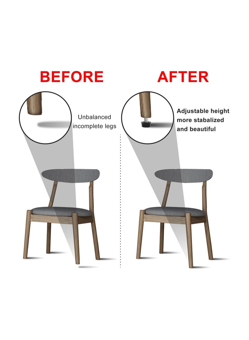 SYOSI Furniture Levelers, 20 Pcs 1/4" UNC Thread Adjustable Leg Levelers Screw On Furniture Glide Leveling for Table, Chair, Furniture Legs, Patio Furniture Workbench Legs - Image 2