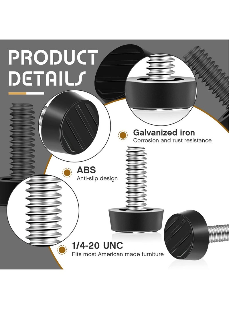 SYOSI Furniture Levelers, 20 Pcs 1/4" UNC Thread Adjustable Leg Levelers Screw On Furniture Glide Leveling for Table, Chair, Furniture Legs, Patio Furniture Workbench Legs - Image 4