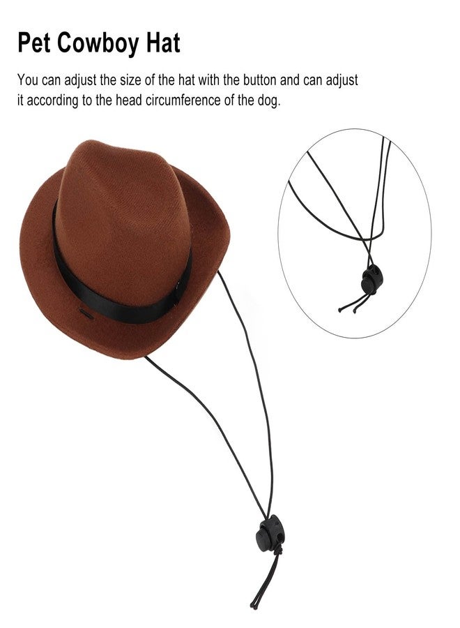 Kodrily Brown Dog Hat, Soft Fedora for Dogs, Adjustable Dog Costume Hat, Puppy Fedora Hat with Strap, Polyester Pet Cosplay Cap for Pet Cats Dogs Party, Daily Decoration, Photoshoots - Image 4