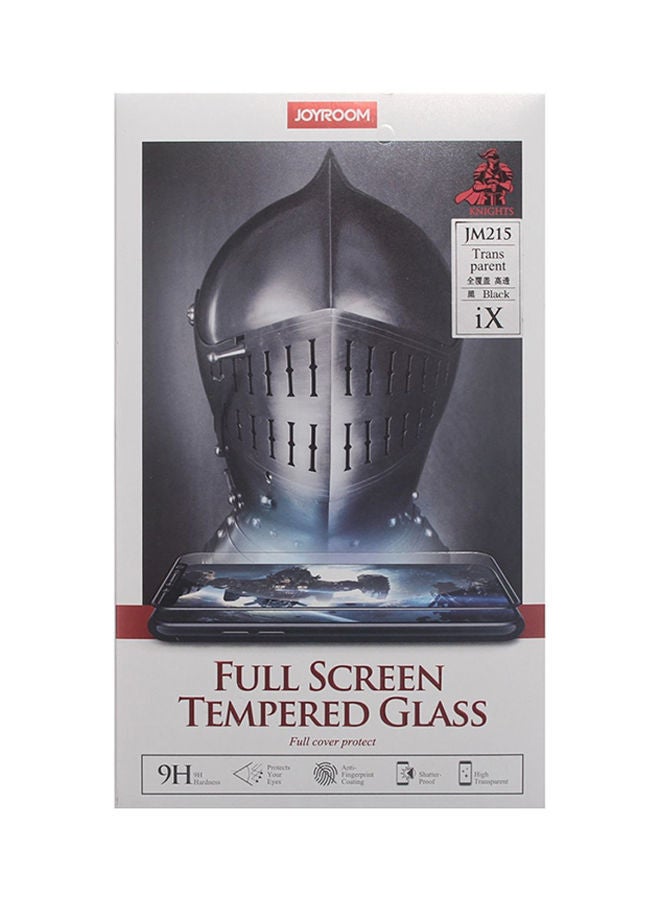 NIBEMINENT Joyroom Back And Front Glass Screen Protector For Apple iPhone X Black Black/Clear