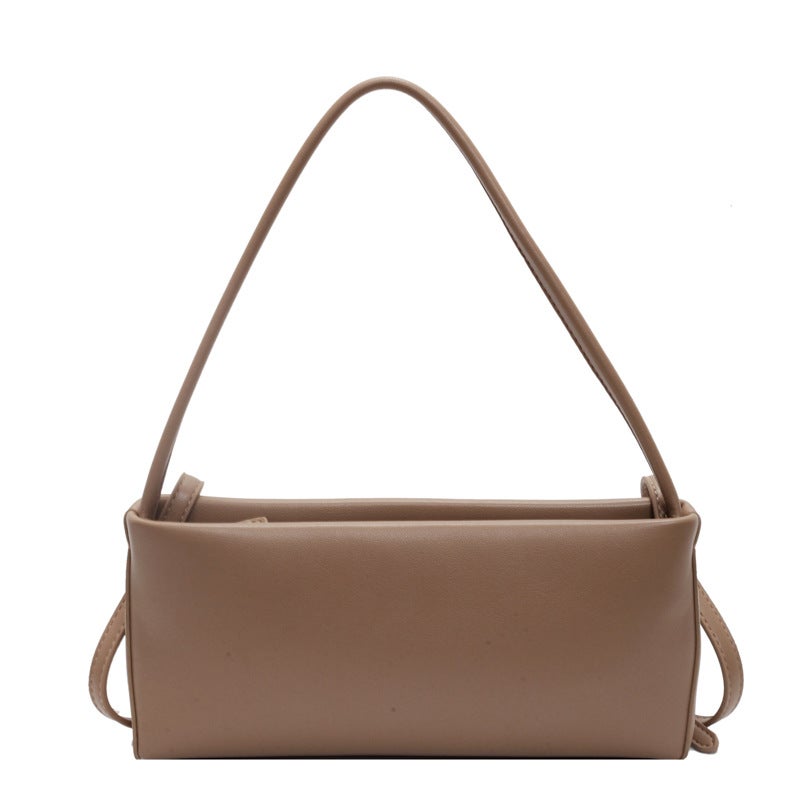 Baguette Underarm Bag Pu French Retro Texturistic Shoulder Bag Niche Design Casual Commuting Lightweight Small Bag - Image 1