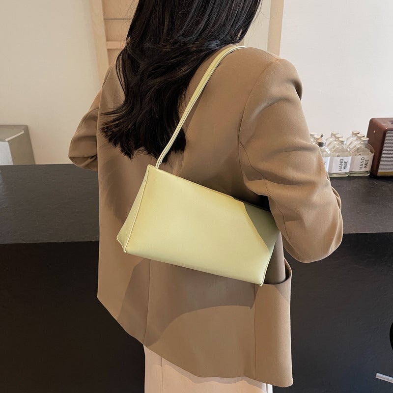 Baguette Underarm Bag Pu French Retro Texturistic Shoulder Bag Niche Design Casual Commuting Lightweight Small Bag - Image 3