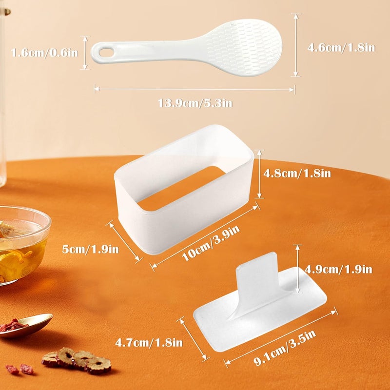 EKIND Sushi Mold Set for Rice Musubi Maker Press DIY Tool, with Nonstick Surface and Small Rice Paddle Rectangular Shape Kitchen Gadget (Semi-transparent) - Image 2