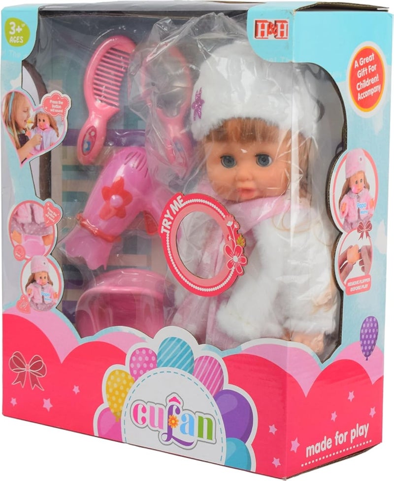 3A H&H Plastic Baby Doll Comes With Beautiful Accessories Multicolour