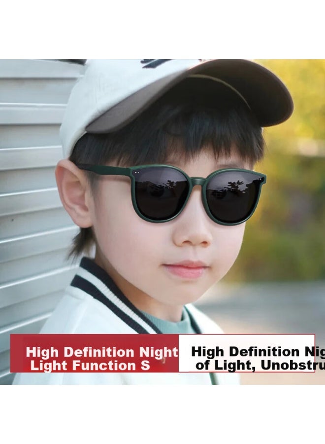 Lovedru Lafudelu Children's Sungl For Boys And Girls, High-definition Polarized Silicone Gl, Fashionable Uv Protection With Uv400 - Image 1