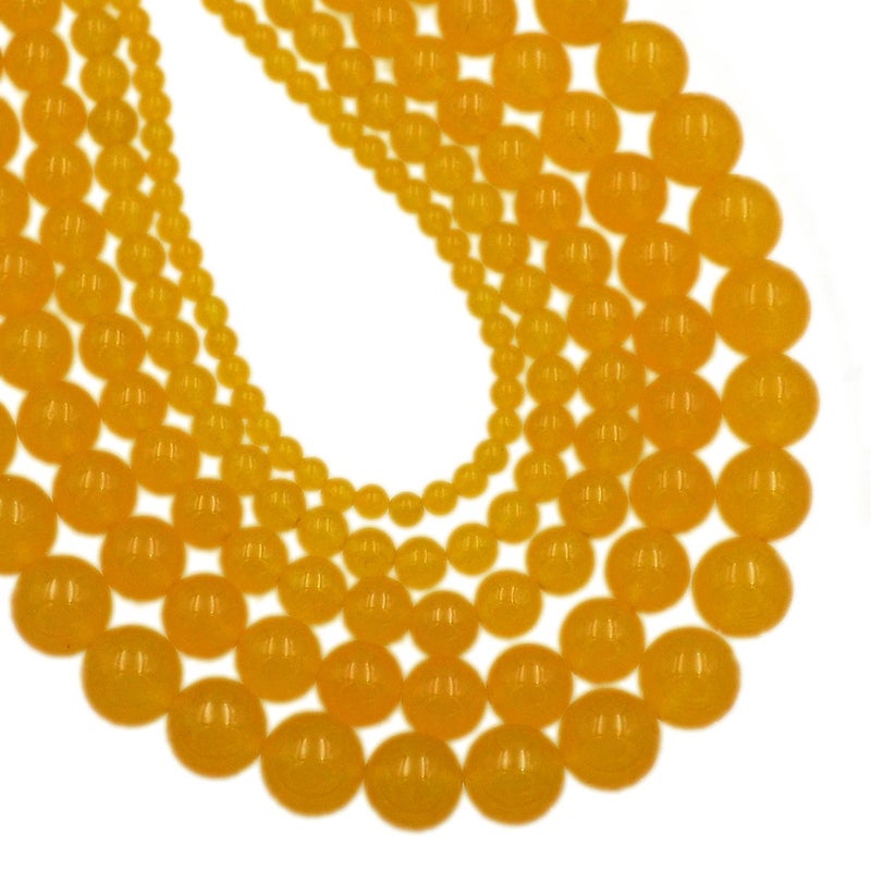 AD Beads Natural Gemstone Round Loose Beads 15 for Bracelet Necklace Earrings Jwelery Making Crafts DIY 8mm Yellow Jade - Image 3
