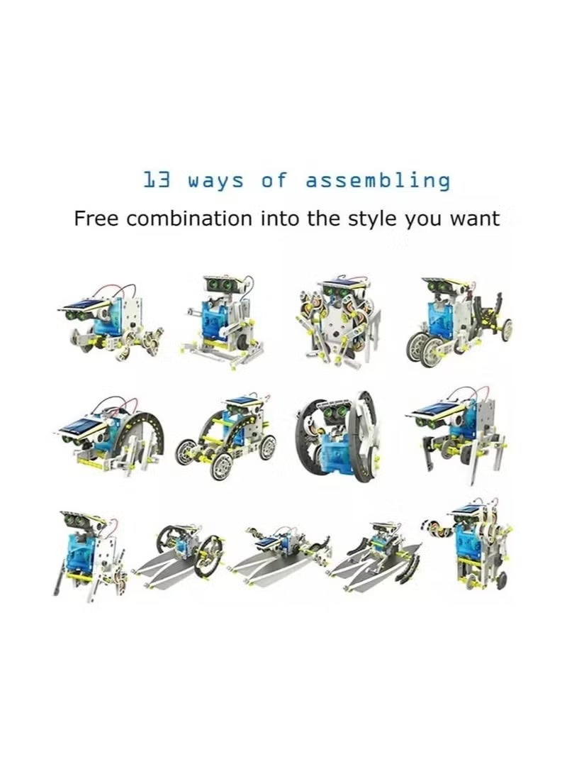 Clicko 13 in 1 Assembling Solar Robot Kit, Educational stem engineering toys Toys for kids , 190 Pieces Robotics Educational Toy Set For Kids With Tools to improve creativity - Image 2