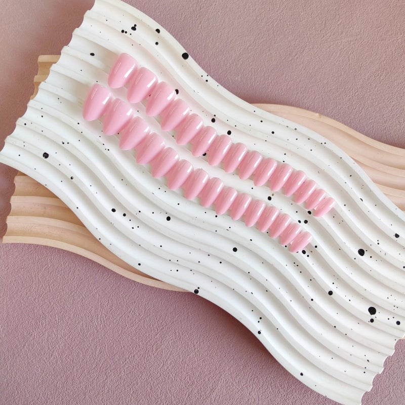 KQueenest Baby Pink Press on Nails Short Almond, 30 Pcs Spring Thick Fake Nails Short Acrylic Nails Press on Natural Fit Short Almond Nails Glue on Reusable Stick on Nails For Women - Image 4