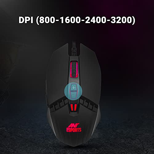 Ant Esports KM500 RGB Gaming Keyboard and Mouse Combo, 104 Keys Rainbow Backlit Keyboard, 7 Color RGB Mouse, 19 Anti-Ghosting Keys, Wired for PC, Laptop, PS4 & Xbox (Black) - Image 3