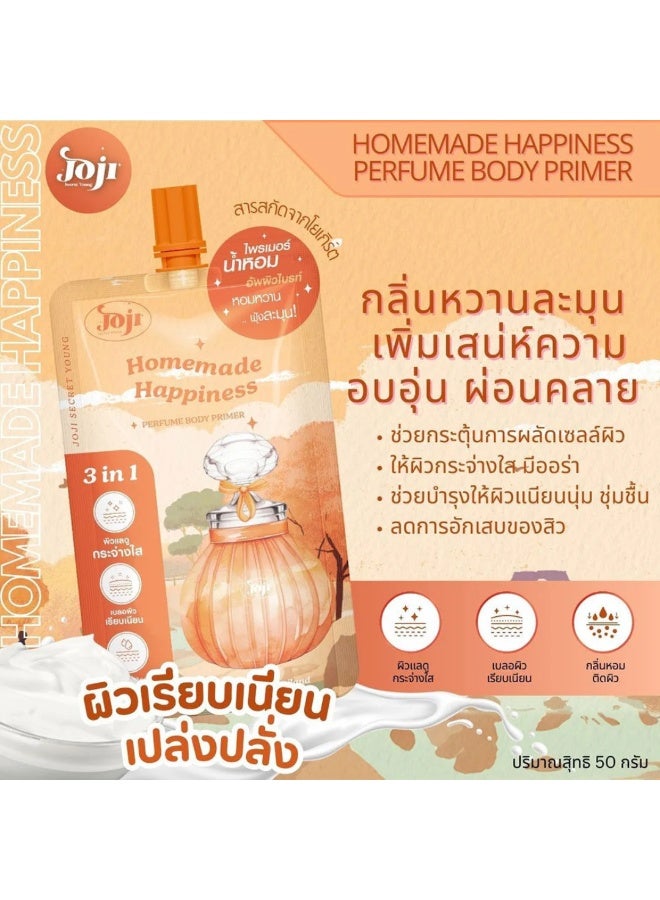JOJI Secret Young Homemade Happiness Perfume Body Primer 50g 3 in 1 Fragrance Lotion Brightening Smoothing Moisturising Made in Thailand - Image 2
