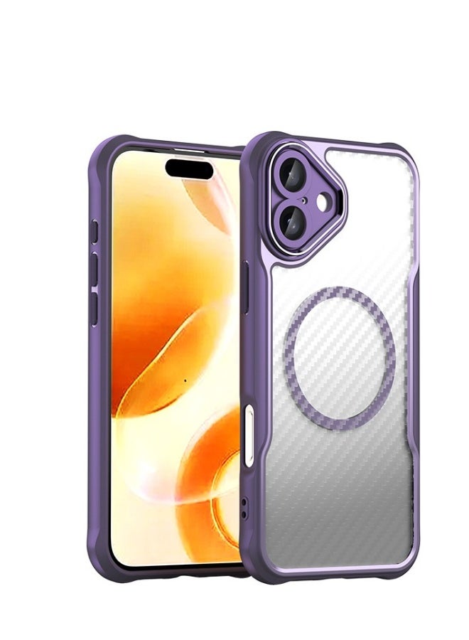 Beauenty Suitable for Apple iPhone16 mobile phone shell magnetic carbon fiber shell purple