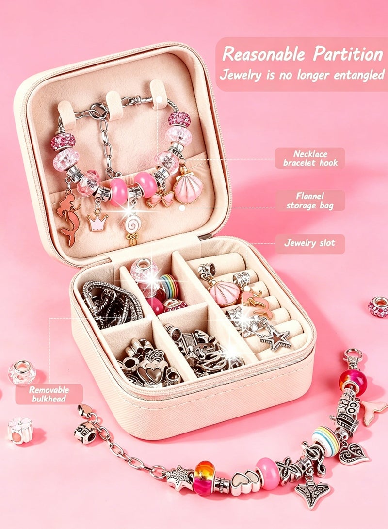 MEEKU 66-Piece DIY Bracelet Gift Set - Includes Jewelry Box & Rabbit Pendant, Party Birthday Gift for 6-12 Year Old Girls, Packaged with Gift Box & Bag - Image 2
