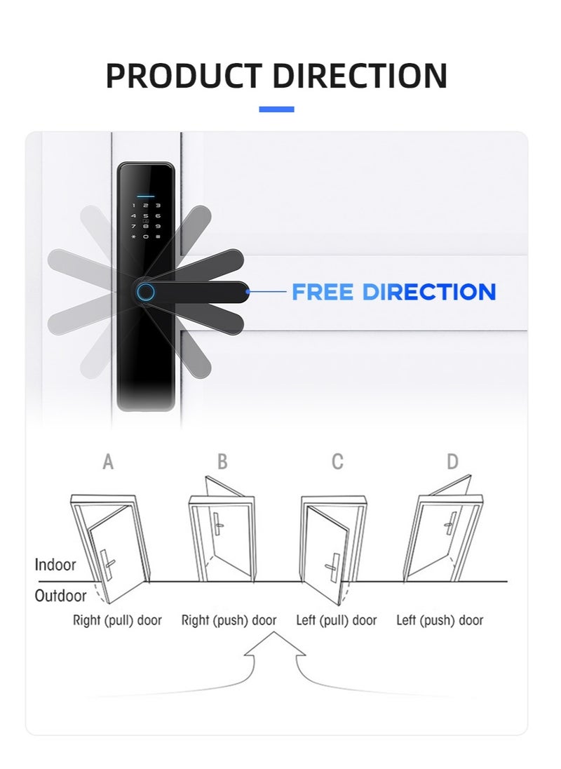 EVEREEN - LS-C91 Smart WiFi Fingerprint Door Lock - 8 Unlock Methods | App, Bluetooth, Key, Password, Card, Combo | Secure Home Entry System (Black, TTLock version) - Image 1