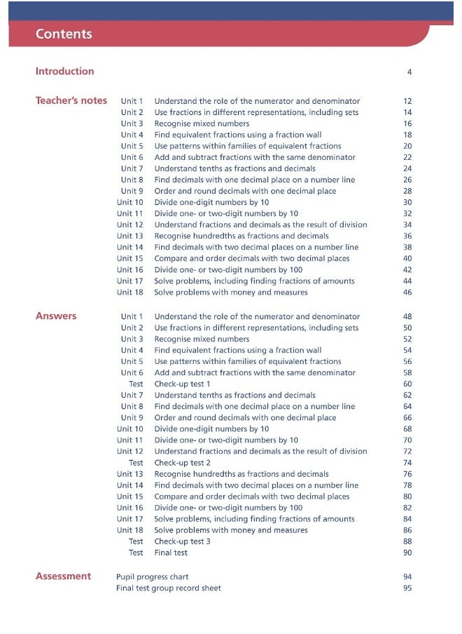 Fractions, Decimals and Percentages Book 4 Teacher's Guide (Year 4, Ages 8-9)  - Image 2