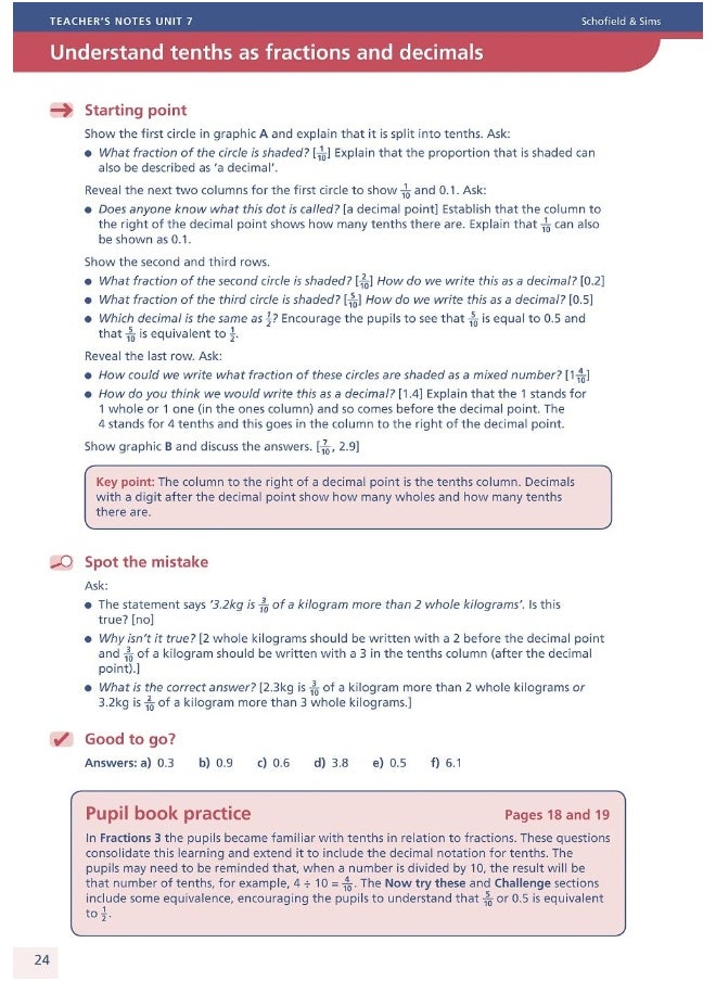 Fractions, Decimals and Percentages Book 4 Teacher's Guide (Year 4, Ages 8-9)  - Image 3