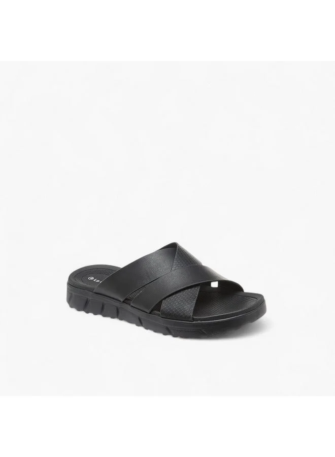 Le Confort Men Cross Strap Slip-On Sandals