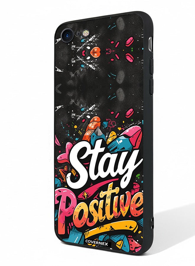 Covernex Apple iPhone SE 2020/2022 Protective Case Cover Printed Featuring Stay Positive Street Art - Image 1