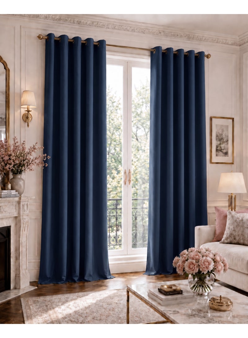Amali Regal Dimout curtains with 16 Grommets in 2 panels Size (W132 x L 274cm) for living room Decor or bedroom window noise reduction and light blocking - Image 1