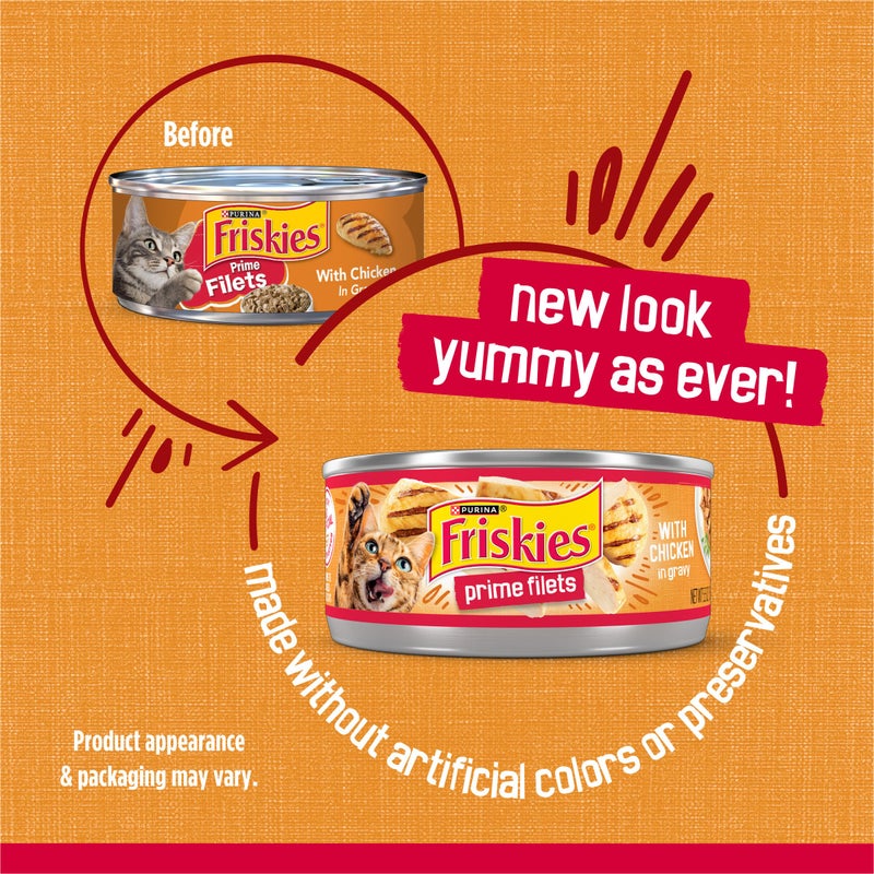 Friskies Purina Friskies Prime Filets With Chicken in Wet Cat Food Gravy - (Pack of 24) 5.5 oz. Cans - Image 2