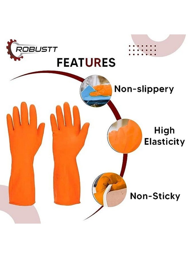 ROBUSTT Robustt Heavy Duty Rubber Hand gloves (5 Pairs) for Dishwashing, gardening, kitchen cleaning - Image 3