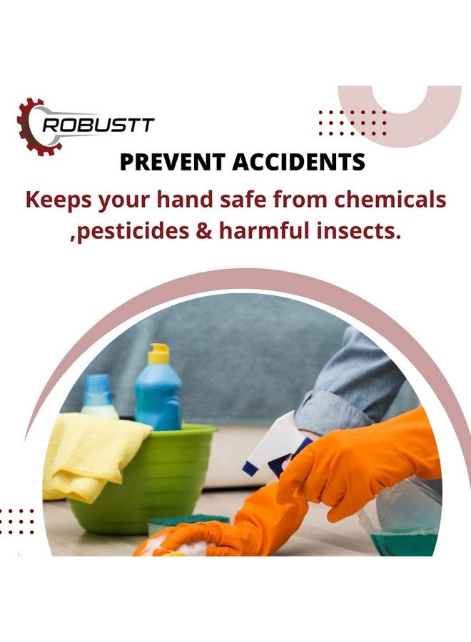 ROBUSTT Robustt Heavy Duty Rubber Hand gloves (5 Pairs) for Dishwashing, gardening, kitchen cleaning - Image 5