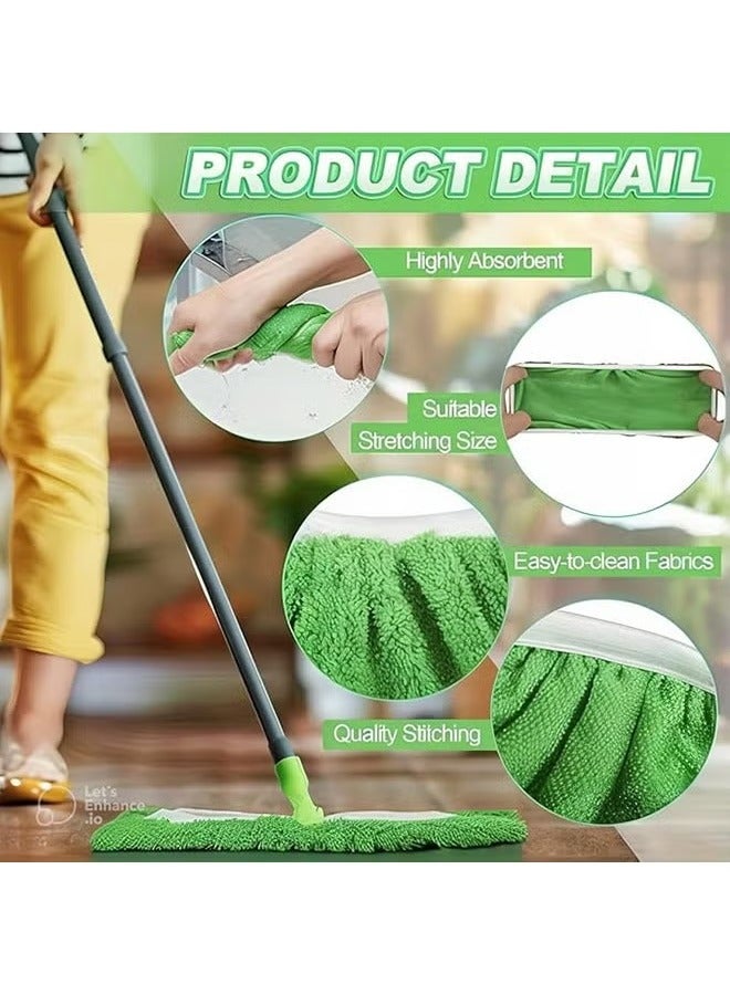2 PCS Reusable Mop Pads, Flat Floor Mop Cloth, Washable And Durable Replacement Mop Cloth, Compatible with Pads for Wet & Dry Sweeping Cloths Mop Head Replacement for Household Cleaning(Mop Not Included) - Image 4