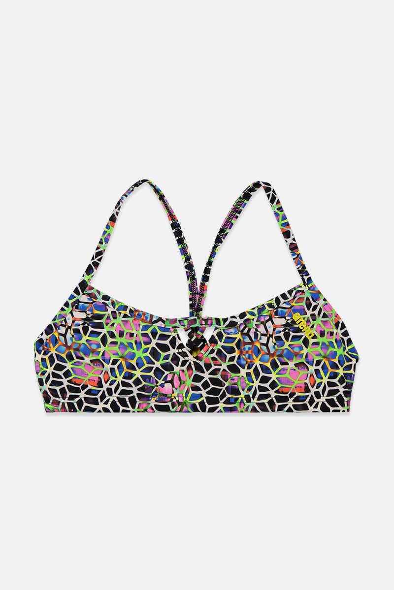arena Women Allover Print Non Padded Bikini Bra, Black Combo - Image 1