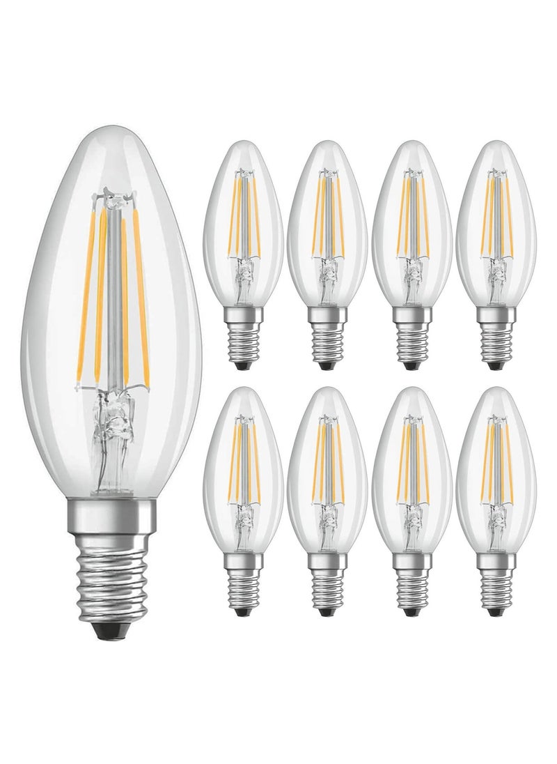 Osram Osram LED Bulb E14 Filament Warm White 2700K 4W Classic B 40 Clear Light Non Dimmable Pack Of 10  - Image 1