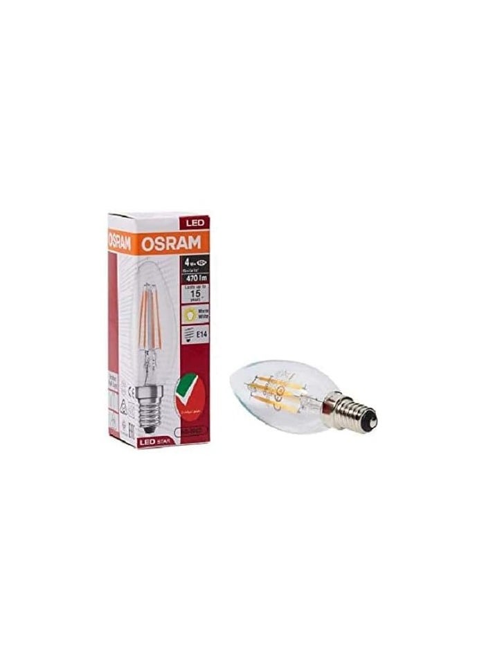 Osram Osram LED Bulb E14 Filament Warm White 2700K 4W Classic B 40 Clear Light Non Dimmable Pack Of 10  - Image 4