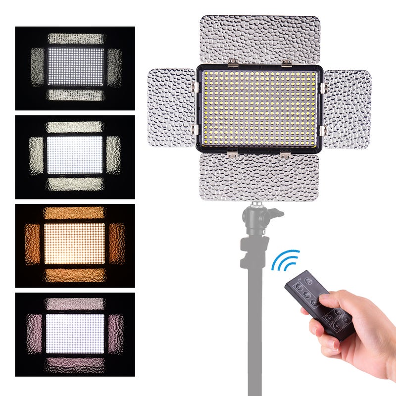 Loquat Brightness Adjustable 5500K LED Video Light Photography Lamp Panel Black - Image 1