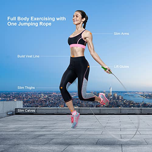 LIFEEZY Jump Rope, High Speed Weighted Jump Rope - Premium Quality Tangle-Free - Self-Locking Screw-Free Design - Jump Ropes for Fitness - Skipping Rope for Workout Fitness, Crossfit & Home Exercises (Green) - Image 5