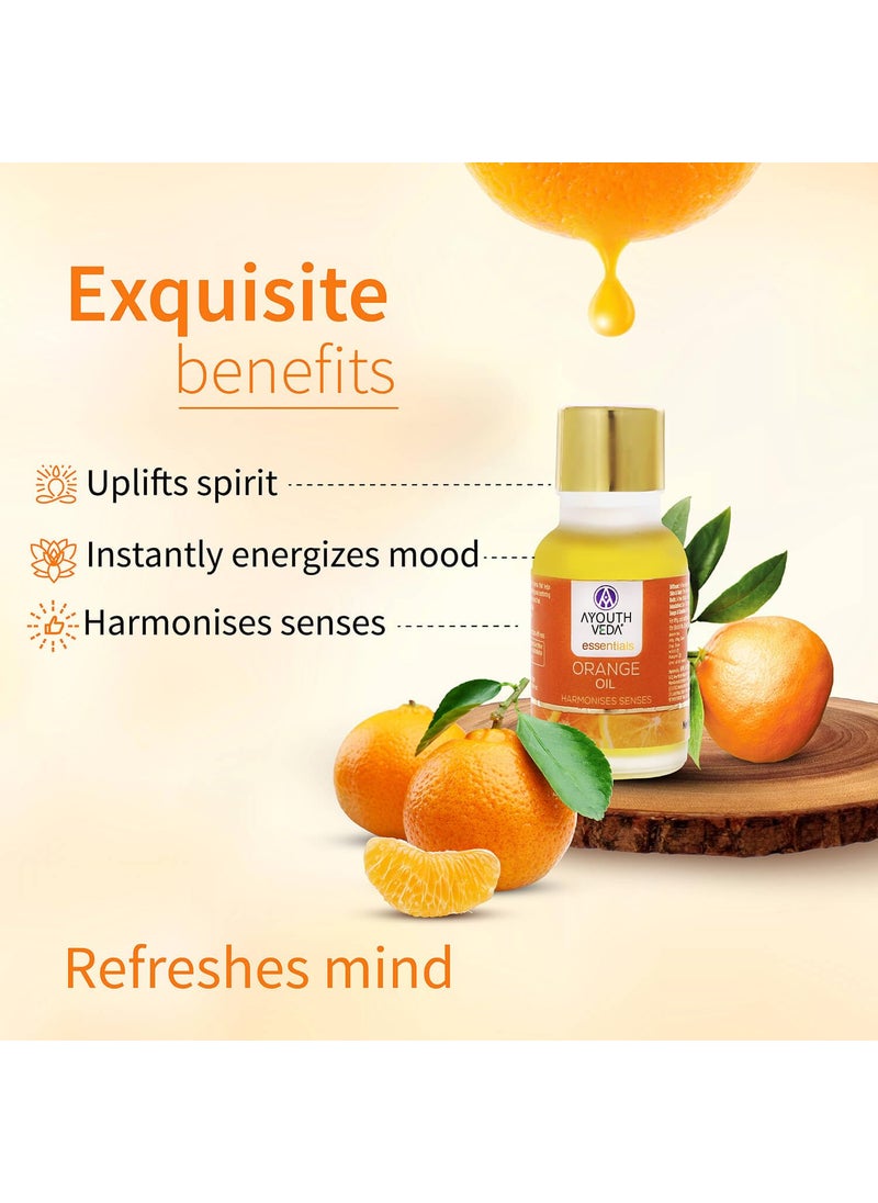 AYOUTHVEDA Ayouthveda Orange Essential Oil for Skin & Hair | Aromatherapy Kit for Stress Relief & Relaxation | 100% Pure & Natural Therapeutic Grade |Can Be Used as Air purifier (Pack Of 1; 15ml)  - Image 4