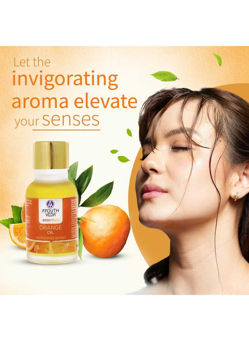 AYOUTHVEDA Ayouthveda Orange Essential Oil for Skin & Hair | Aromatherapy Kit for Stress Relief & Relaxation | 100% Pure & Natural Therapeutic Grade |Can Be Used as Air purifier (Pack Of 1; 15ml)  - Image 3