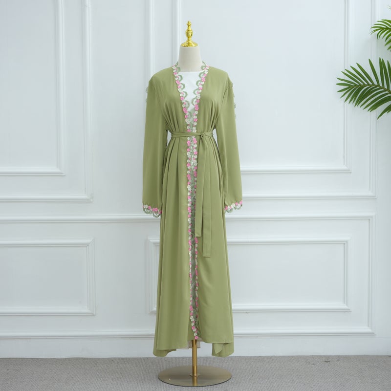 Loriya Women's Floral Embroidered Cardigan Long Sleeve Open Front Outerwear - Image 4