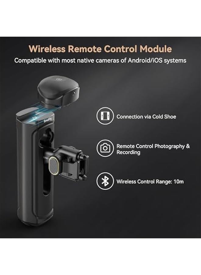 SMALLRIG Wireless Control Side Handle for  Quick Release Smartphone Cages, Aluminum Phone Cage Handle Grip with Quick Release Adapter, Remote Control Module and Built-in Cold Shoe - 4402 - Image 2